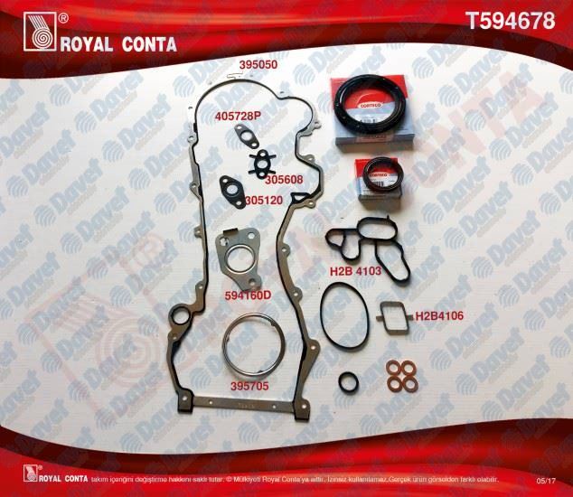 ROYAL T594678 Alt Takim Contasi Corteco Keceli Doblo 1.3mjt 2010->